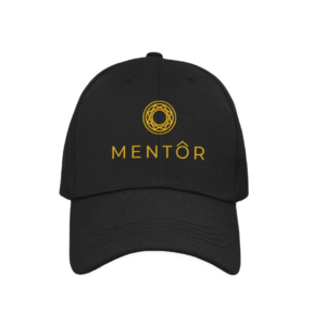 Gorra Oficial Mentor – Negra con Logo Dorado